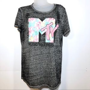 Vintage feel MTV burnout T-shirt
